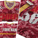 custom kansas city chiefs camouflage abstract red jersey best selling