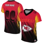 custom kansas city chiefs halftone fade red black jersey best selling