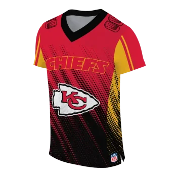 custom kansas city chiefs halftone fade red black jersey fashion forward