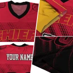 custom kansas city chiefs halftone fade red black jersey best selling