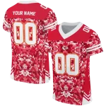 custom kansas city chiefs mirrored pattern red jersey best selling
