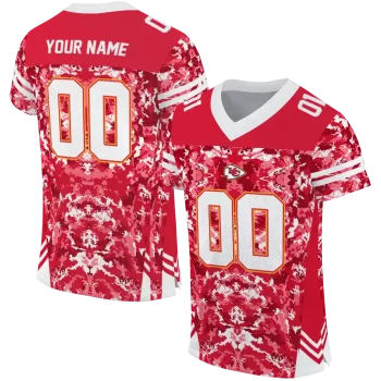 custom kansas city chiefs mirrored pattern red jersey best selling