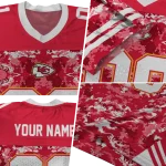 custom kansas city chiefs mirrored pattern red jersey best selling
