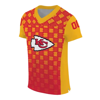 custom kansas city chiefs stacked rectangle red jersey fashion forward