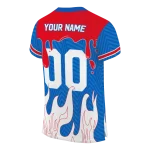custom kansas jayhawks dripping flames blue white jersey best selling