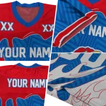 custom kansas jayhawks dripping flames blue white jersey best selling