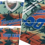 custom kansas jayhawks horizon palm sunset jersey best selling