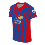 custom kansas jayhawks stripe splatter blue jersey best selling