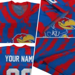 custom kansas jayhawks stripe splatter blue jersey best selling