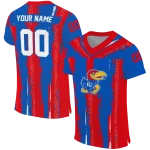 custom kansas jayhawks striped texture blue jersey best selling