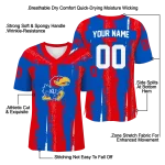 custom kansas jayhawks striped texture blue jersey best selling