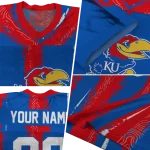 custom kansas jayhawks striped texture blue jersey best selling