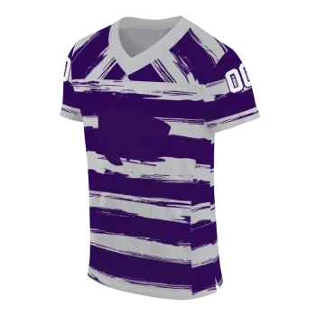 custom kansas state wildcats art stripe purple jersey fashion forward