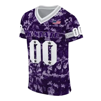 custom kansas state wildcats camouflage abstract purple jersey fashion forward