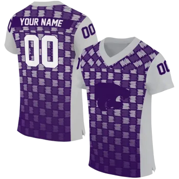 custom kansas state wildcats stacked rectangle purple jersey best selling
