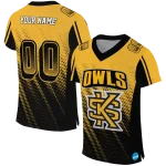 custom kennesaw state owls halftone flow gold black jersey best selling