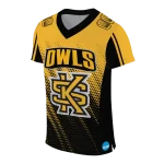 custom kennesaw state owls halftone flow gold black jersey best selling