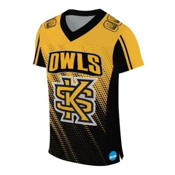custom kennesaw state owls halftone flow gold black jersey fashion forward