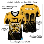 custom kennesaw state owls halftone flow gold black jersey best selling