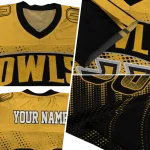 custom kennesaw state owls halftone flow gold black jersey best selling