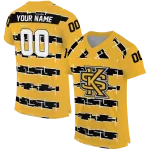 custom kennesaw state owls layered grids gold jersey best selling