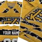 custom kennesaw state owls layered grids gold jersey best selling