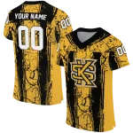 custom kennesaw state owls rugged stripes gold jersey best selling