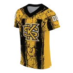 custom kennesaw state owls rugged stripes gold jersey best selling