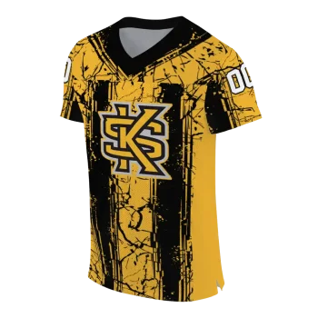 custom kennesaw state owls rugged stripes gold jersey fashion forward
