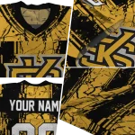 custom kennesaw state owls rugged stripes gold jersey best selling