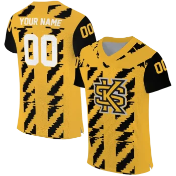 custom kennesaw state owls stripe block gold jersey best selling