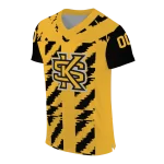 custom kennesaw state owls stripe block gold jersey best selling