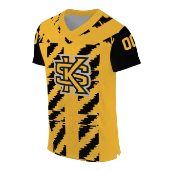 custom kennesaw state owls stripe block gold jersey fashion forward