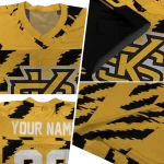 custom kennesaw state owls stripe block gold jersey best selling