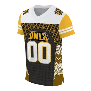 custom kennesaw state owls tire arrows gold black white jersey fashion forward
