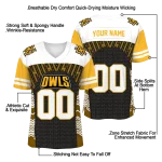 custom kennesaw state owls tire arrows gold black white jersey best selling