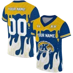 custom kent state golden flashes dripping flames navy blue white jersey best selling