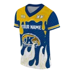 custom kent state golden flashes dripping flames navy blue white jersey best selling