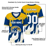 custom kent state golden flashes dripping flames navy blue white jersey best selling