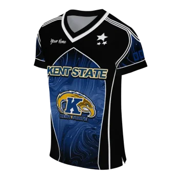 custom kent state golden flashes halftone slant navy blue black jersey fashion forward