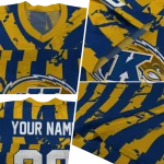 custom kent state golden flashes stripe splatter navy blue jersey best selling