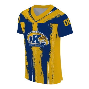 custom kent state golden flashes striped texture navy blue jersey fashion forward