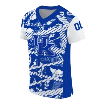 custom kentucky wildcats camo shatter blue jersey fashion forward