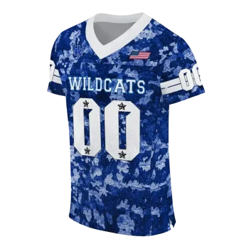 custom kentucky wildcats camouflage abstract blue jersey fashion forward