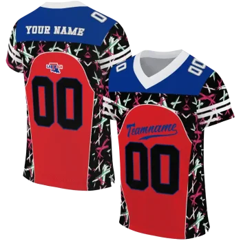 custom la tech brushstroke xs red black jersey best selling