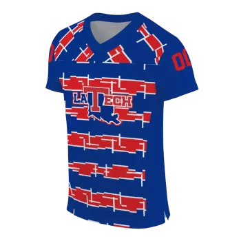custom la tech layered grids blue jersey fashion forward