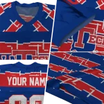 custom la tech layered grids blue jersey best selling
