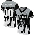 custom las vegas raiders dripping flames black white jersey best selling