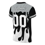 custom las vegas raiders dripping flames black white jersey best selling
