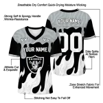 custom las vegas raiders dripping flames black white jersey best selling